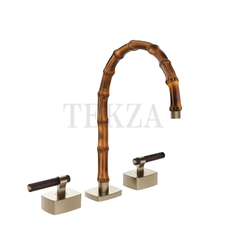 Gessi Jacqueline Смеситель для раковины на 3 отв., без донного клапана 77215-149, нерж. сталь Brush / никель Brushed