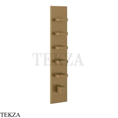 Gessi Rettangolo Wellness Термостат 5 выходов, внешняя часть 43030-791, Deep Bronze Brushed PVD