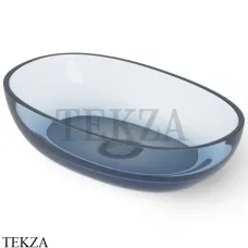 Dea Design Washbasins Раковина настольная овальная Glasstech DD9078 600 R7, Royal Blue R7