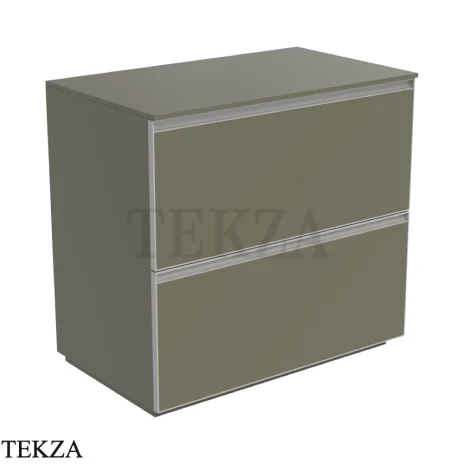 Flaminia Cubika тумба под раковину напольная 85×50×78,5 см, 2 ящика, зелёный Verde Palude матовый