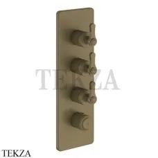 Gessi VENTI20 Термостат для душа, 3 потока, внешняя часть 65204-713, Antique Brass