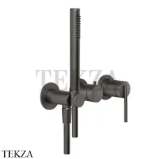 Gessi INGRANAGGIO Смеситель для душа на 2 потока, с гарнитуром, внешняя часть 63545-707, Black Metal Brushed