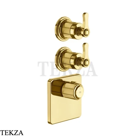 Gessi VENTI20 Термостат для душа, 2 потока, внешняя часть 65202-246, Gold PVD