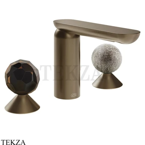 Gessi Perle Смеситель для раковины на 3 отв., без гарнитура 74265-761, бронза Coffee