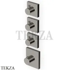 Zucchetti PAN Термостат для душа, 3 выхода, внешняя часть ZP8661.C51, brushed metal black