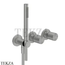 Gessi Habito UNITO Смеситель для душа с гарнитуром, внешняя часть 70038-149, Finox Brushed Nickel