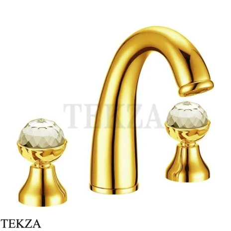 Boheme Imperiale Presente 337 Смеситель для раковины на 3 отверстия, без донного клапана, золото глянец (GOLD)
