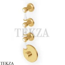 Zucchetti Agora Classic Термостат для душа, 3 выхода, внешняя часть ZAM661.C41, brushed gold