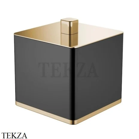 Boheme Q Емкость для ватных дисков с крышкой 10964-B-G, черный-золото глянец