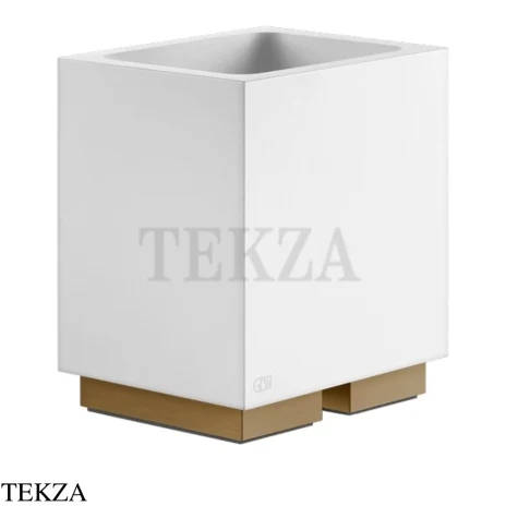 Gessi Rettangolo Стакан настольный, композит белый 20831-791, Deep Bronze Brushed PVD