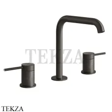 Gessi 316 CESELLO Смеситель для раковины на 3 отв, без сливного гарнитура 54412-707, Black Metal Brushed