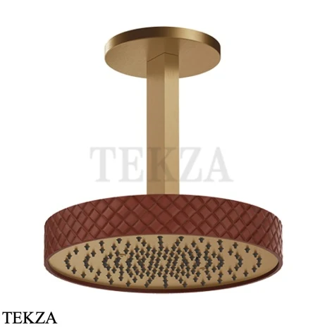 Gessi Pelle Tresse Верхняя лейка с потолочным кронштейном D30,5 см, 78250-431, Red Cherry/ Bronze Br. PVD