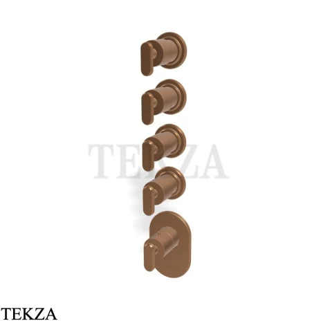 FIMA Carlo Frattini Park Line Термостат для ванны и душа, 4 потока, внешняя часть F1353X4ZS, Brushed Amber Bronze