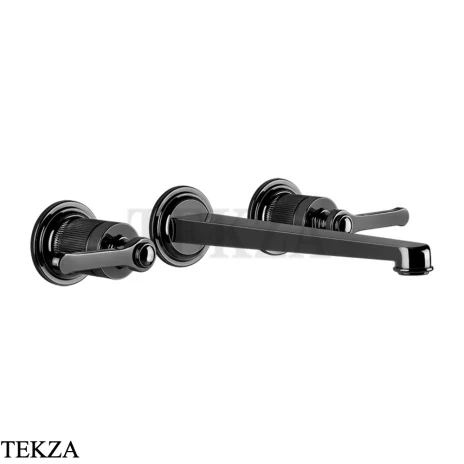 Gessi VENTI20 Смеситель для раковины на 3 отв. длинный, внешняя часть 65090-706, Black Metal PVD