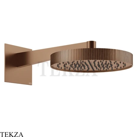 Gessi Incastri Верхняя лейка D30 с кронштейном из стены 75168-708, медь Brushed