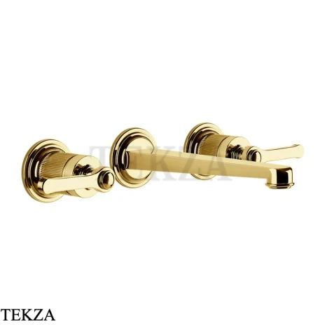 Gessi VENTI20 Смеситель для раковины на 3 отв. средний, внешняя часть 65091-246, Gold PVD