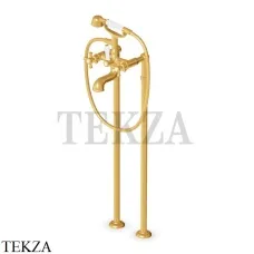 Zucchetti Delfi Смеситель для ванны напольный, с гарнитуром Z46270.C41, brushed gold