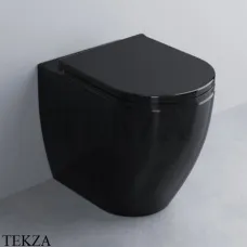 Cielo Smile Унитаз напольный 53, сиденье с микролифтом SMVASTR N, черный глянец