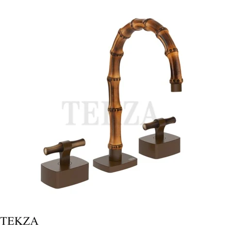 Gessi Jacqueline Смеситель для раковины на 3 отв., без донного клапана 77213-845, бронза Dark Brush