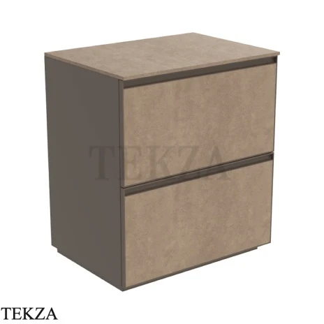 Flaminia Cubika тумба под раковину напольная 70×50×78,5 см, 2 ящика, керамогранит Fokos Terra