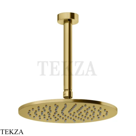 Gessi ANELLO Верхняя лейка с потолочным кронштейном под размер 63350-246, Gold PVD