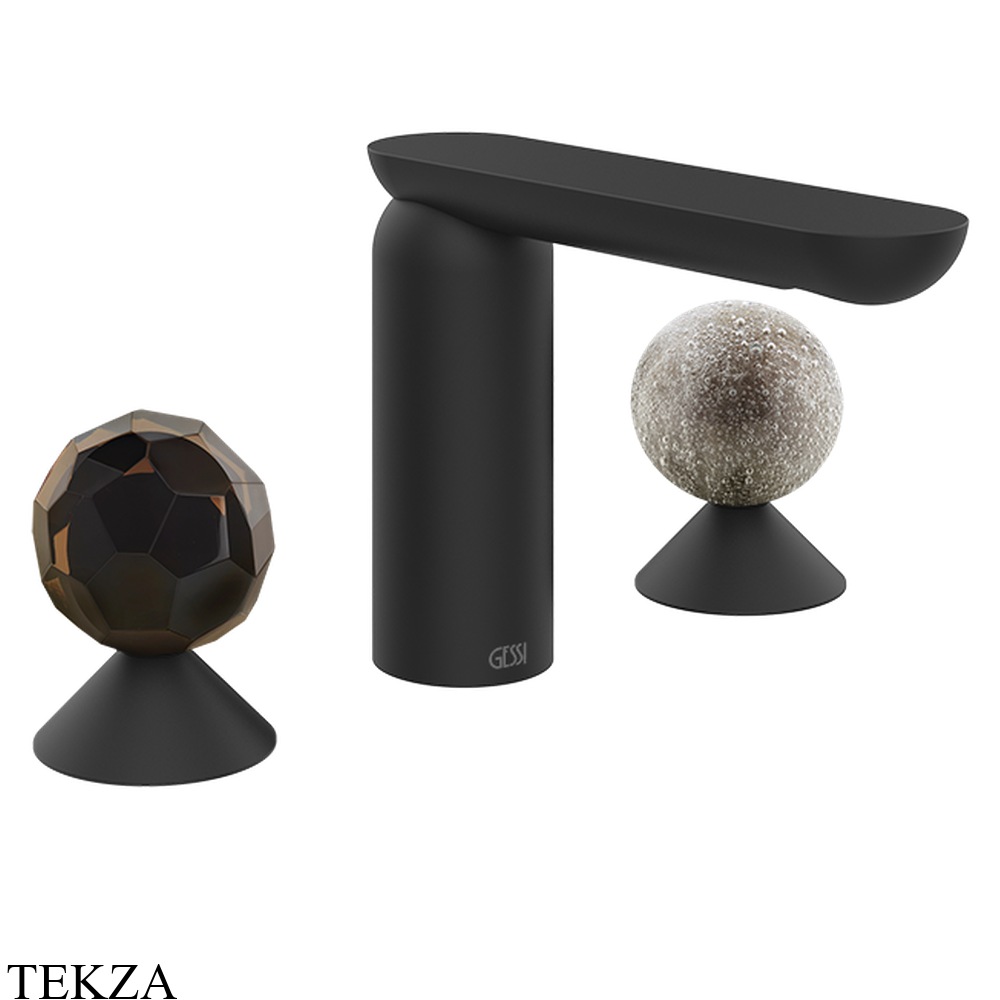 Gessi Perle Смеситель для раковины на 3 отв., без гарнитура 74265-299, черный матовый