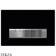Geberit Sigma50 Клавиша смыва, стекло 115.788.DW.5, черный глянец/ нержавеющая сталь