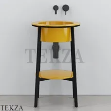 CIELO CATINO TONDO Консоль с керамической раковиной, Anemone-черный