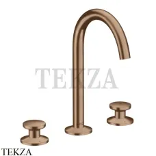 Axor ONE Смеситель для раковины 3 отв. Select 170, гарнитур Push‑Open 48070310, Brushed Red Gold