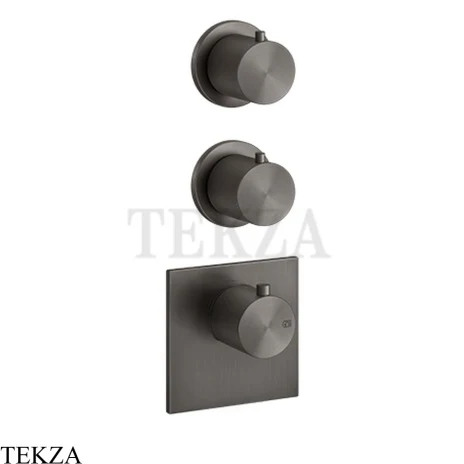Gessi 316 WELLNESS Термостат 2 потока, внешняя часть 54504-707, Black Metal Brushed PVD