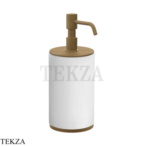 Gessi INCISO accessories Дозатор для жидкого мыла настольный, белый 66437-713, Antique Brass