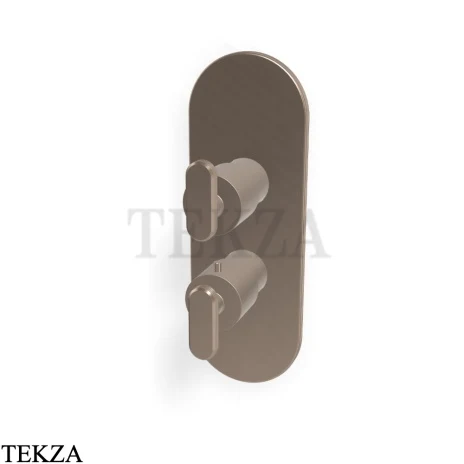 FIMA Carlo Frattini Park Line Термостат для душа, 2-3 потока, внешняя часть F1309X7KS, Brushed Moka Bonze PVD