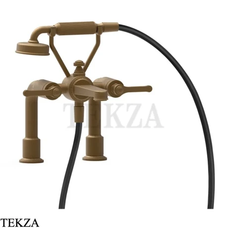 Gessi VENTI20 Смеситель для ванны на борт с гарнитуром 65115-713, Antique Brass