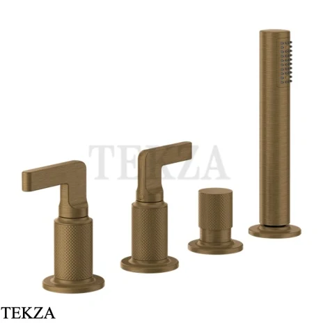 Gessi INCISO Смеситель для ванны, наполнение через слив-перелив 58043-713, Antique Brass