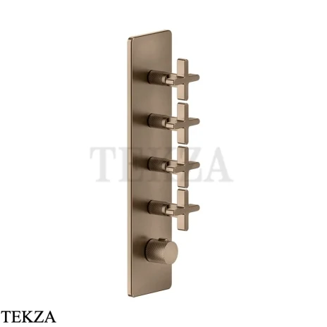 Gessi INCISO WELLNESS Термостат 4 выхода, внешняя часть 58228-761, Coffee Bronze Br. PVD