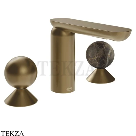 Gessi Perle Смеситель для раковины на 3 отв., без гарнитура 74015-791, бронза Deep