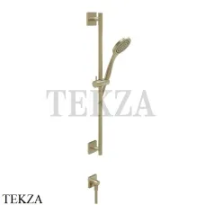 Gessi RILIEVO Штанга в комплекте с душевой лейкой и выводом для воды 59242-727, Brushed Brass