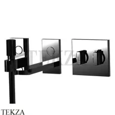 FIMA Carlo Frattini Switch Термостат для душа с изливом и лейкой, внешняя часть, Brushed black chrome