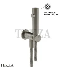 Gessi Total look Гигиенический душ с выводом воды и держателем 45123-149, Finox Brushed Nickel