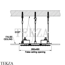 Gessi MINIMALI Встраиваемая в потолок душевая система, 1 функция 57805-238, скрытая часть