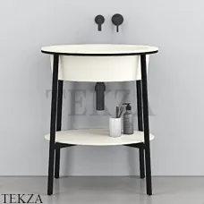 CIELO CATINO OVALE Консоль с керамической раковиной, Talco-черный