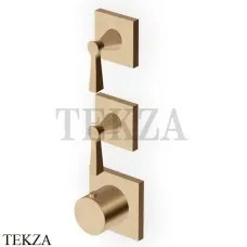 Zucchetti Bellagio Термостат для душа, 2 выхода, внешняя часть ZB2802.P31, brushed british gold PVD