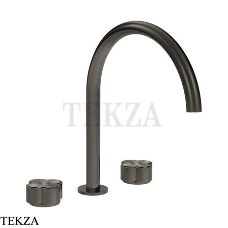 Gessi Ludovica Смеситель для раковины высокий, без гарнитуры 76216-707, black хром Brush