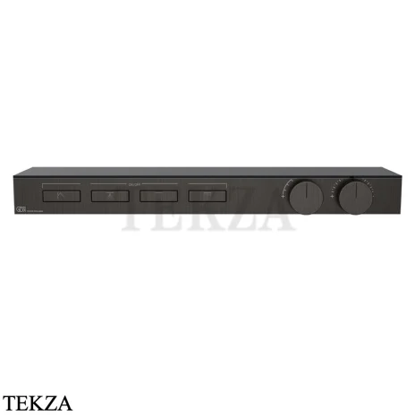 Gessi HI-FI Термостатический смеситель с полочкой, на 4 потока, внешняя часть 63026-707, black хром Brush