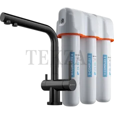 Omoikiri Nagano + Pure drop Lite Комплект смеситель+фильтр 4179.8028 GM вороненая сталь