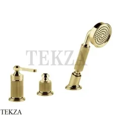 Gessi VENTI20 Смеситель на борт ванны без излива, с гарнитуром 65043-246, Gold PVD