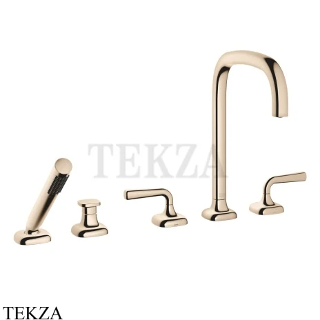 Dornbracht COYA Смеситель для ванны на 5 отверстий с гарнитуром 27522414-47, Champagne (золото 22 т)