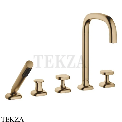 Dornbracht COYA Смеситель для ванны на 5 отверстий с гарнитуром 27522404-39, Dark Brass сатинированный (PVD)
