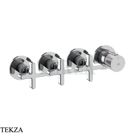 Gessi INCISO SHOWER Термостатический смеситель, 3 потока, внешняя часть 58436-031, хром глянец