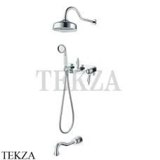 Boheme Brilante Ripresa Смеситель для душа комплект, излив, верхний и ручной душ 348, Хром глянец